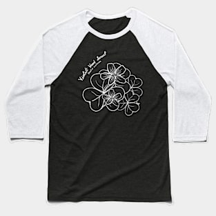 Violet Wood Sorrel flower line art Baseball T-Shirt